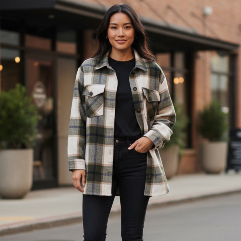 C by One flannel shirt jacket